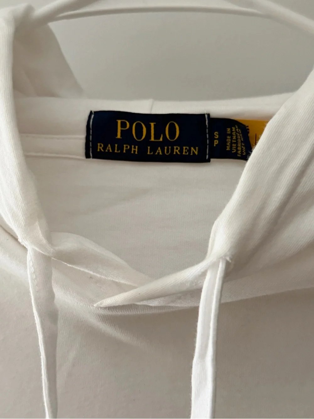 Polo by Ralph Lauren White Cotton Jersey Long Sleeve Hoodie in S